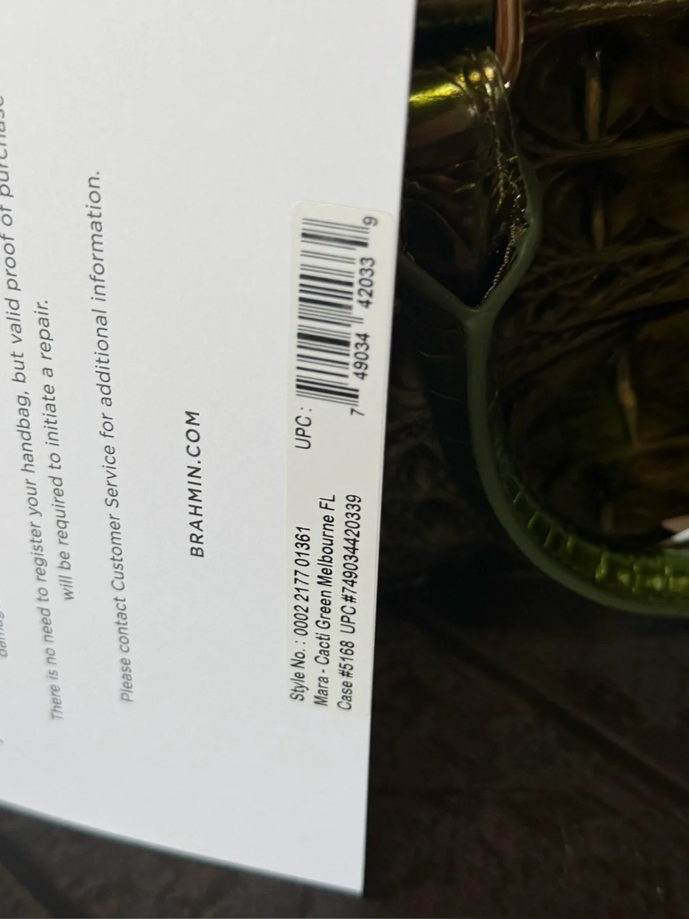 Firm ~~ 2x eyes Brahmin Mara Cacti Green Metallic Beauty NWT